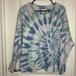 Medium Grayson Threads Be Happy Tiedye multicolor sweater